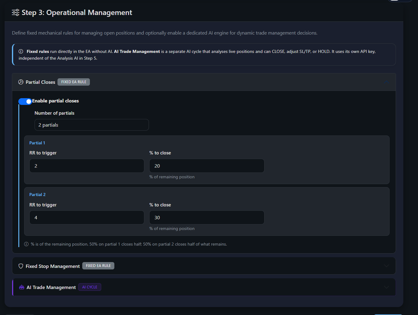 Spread limits and restrictions in The fAIfth Trader™